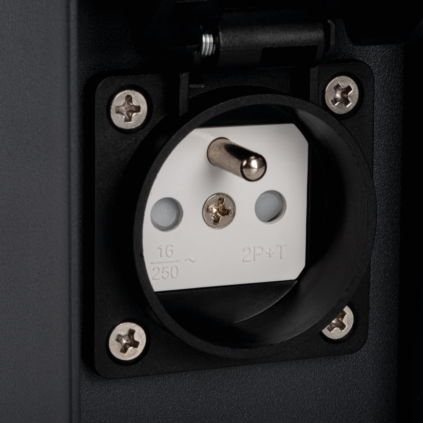 Venkovní nástěnné svítidlo se zásuvkou DASTEN 1xG9/11W/230V IP44 antracit