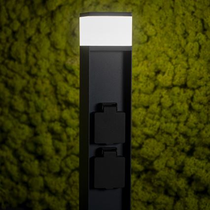 Venkovní lampa se 2 zásuvkami DASTEN 1xG9/11W/230V 80 cm IP44 černá
