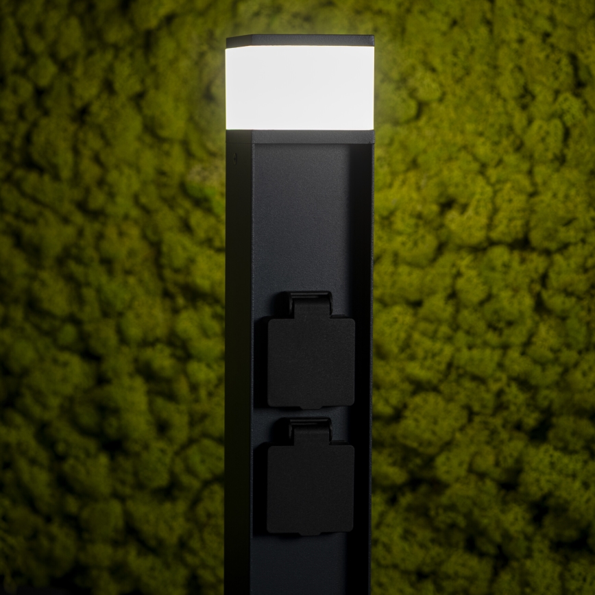 Venkovní lampa se 2 zásuvkami DASTEN 1xG9/11W/230V 80 cm IP44 černá