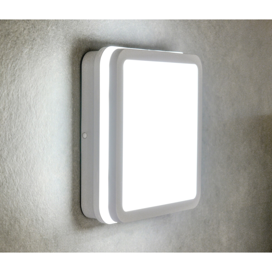 LED Venkovní stropní svítidlo BENO LED/12/18W/230V 3000/3500/4000K IP65 bílá hranatý