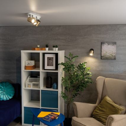 Nástěnné bodové svítidlo LAURIN 1xGU10/10W/230V mosaz/černá