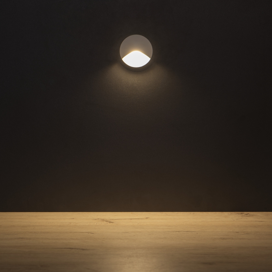 LED Schodišťové svítidlo EXIN LED/2,5W/230V 3000K IP65 bílá kulatý