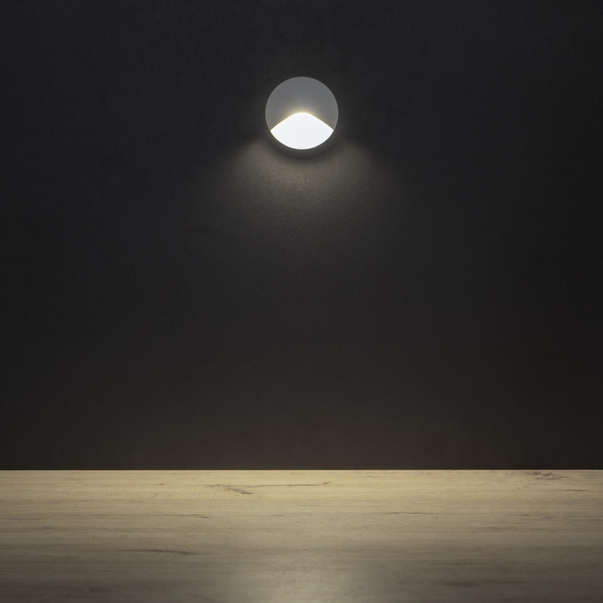 LED Schodišťové svítidlo EXIN LED/2,5W/230V 4000K IP65 bílá kulatý