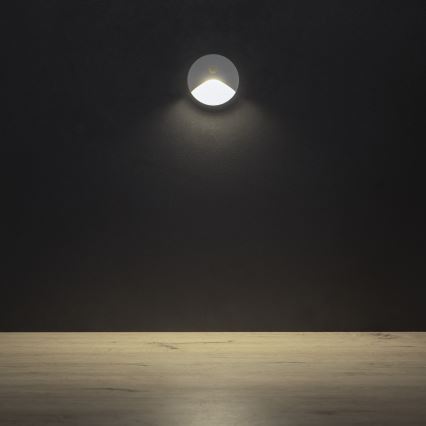 LED Schodišťové svítidlo se senzorem pohybu a soumraku EXIN LED/2,5W/230V 4000K IP65 bílá kulatý