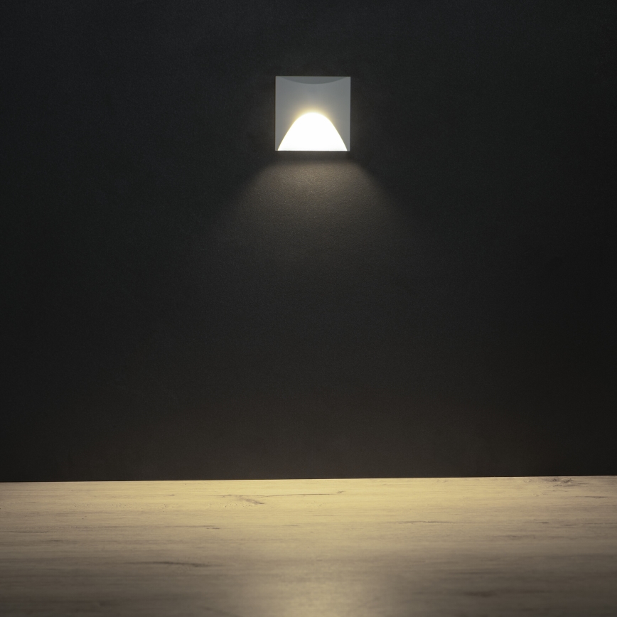 LED Schodišťové svítidlo EXIN LED/2,5W/230V 4000K IP65 bílá hranatý