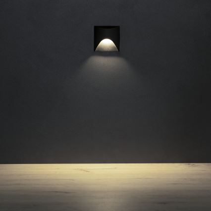 LED Schodišťové svítidlo EXIN LED/2,5W/230V 4000K IP65 černá hranatý