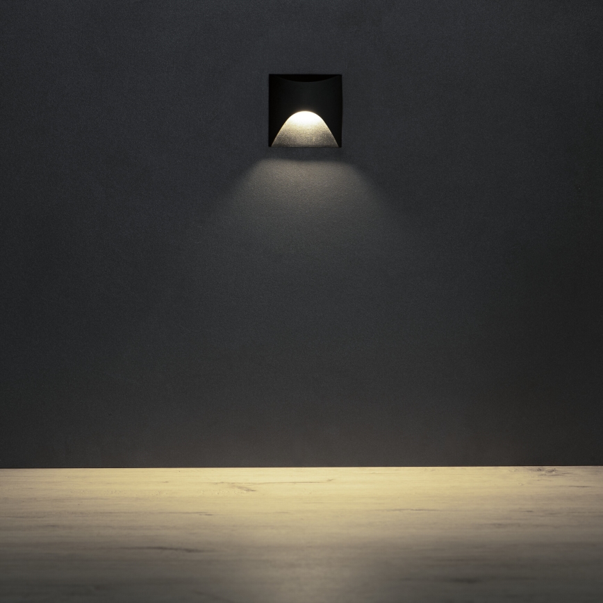 LED Schodišťové svítidlo EXIN LED/2,5W/230V 4000K IP65 černá hranatý