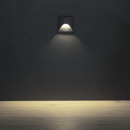 LED Schodišťové svítidlo EXIN LED/2,5W/230V 4000K IP65 antracit hranatý