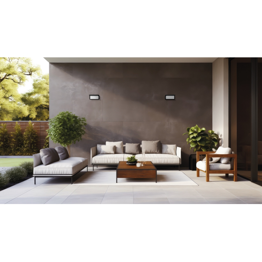 LED Venkovní nástěnné svítidlo LERTO LED/12W/230V IP54 černá