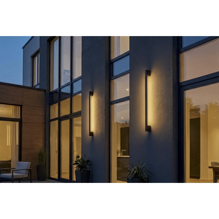 LED Venkovní nástěnné svítidlo YALTE LED/12W/230V 3000/4000/6500K 123 cm IP54 černá