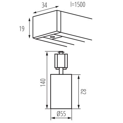 Bodové svítidlo v lištovém systému ALTEAR 4xGU10/10W/230V 1,5m černá