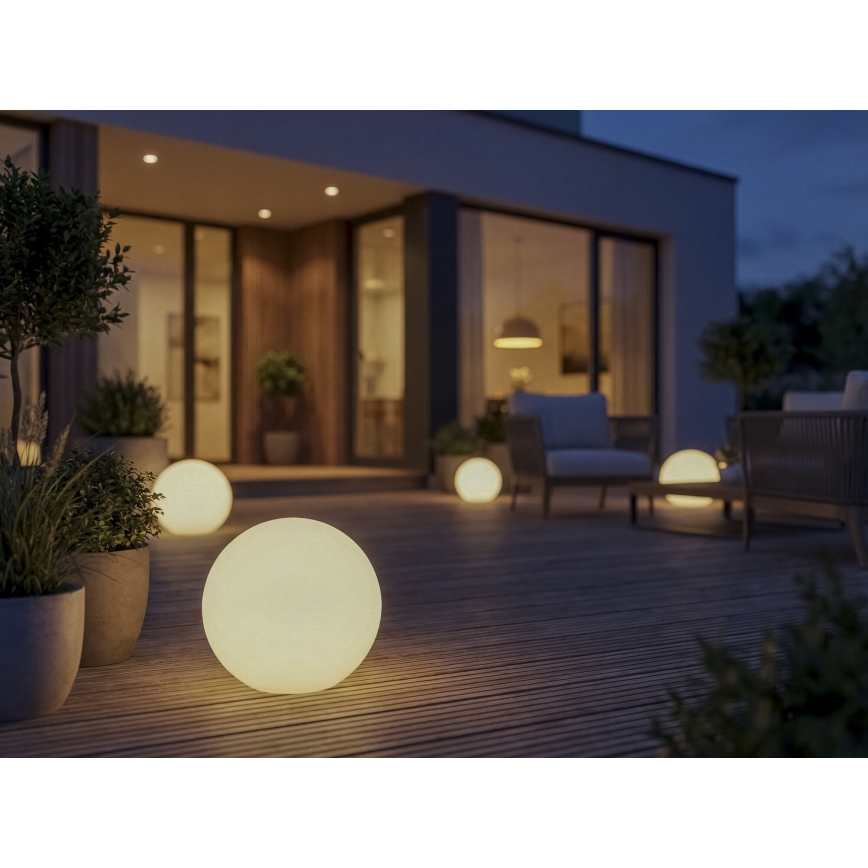 Venkovní lampa STONO 1xE27/20W/230V pr. 30 cm IP65 bílá
