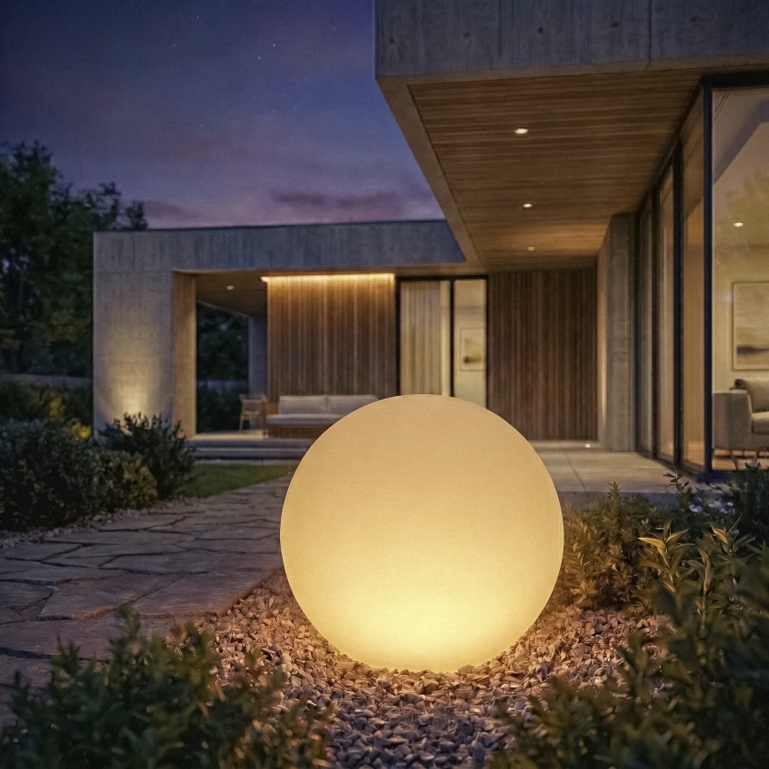 Venkovní lampa STONO 1xE27/20W/230V pr. 50 cm IP65 bílá