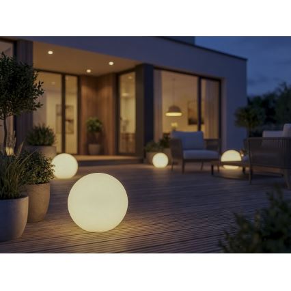 Venkovní lampa STONO 1xE27/20W/230V pr. 50 cm IP65 bílá