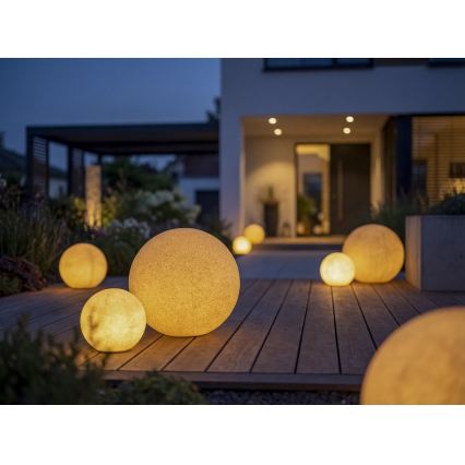 Venkovní lampa STONO 1xE27/15W/230V pr. 20 cm IP65 béžová