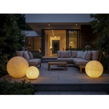 Venkovní lampa STONO 1xE27/20W/230V pr. 30 cm IP65 béžová