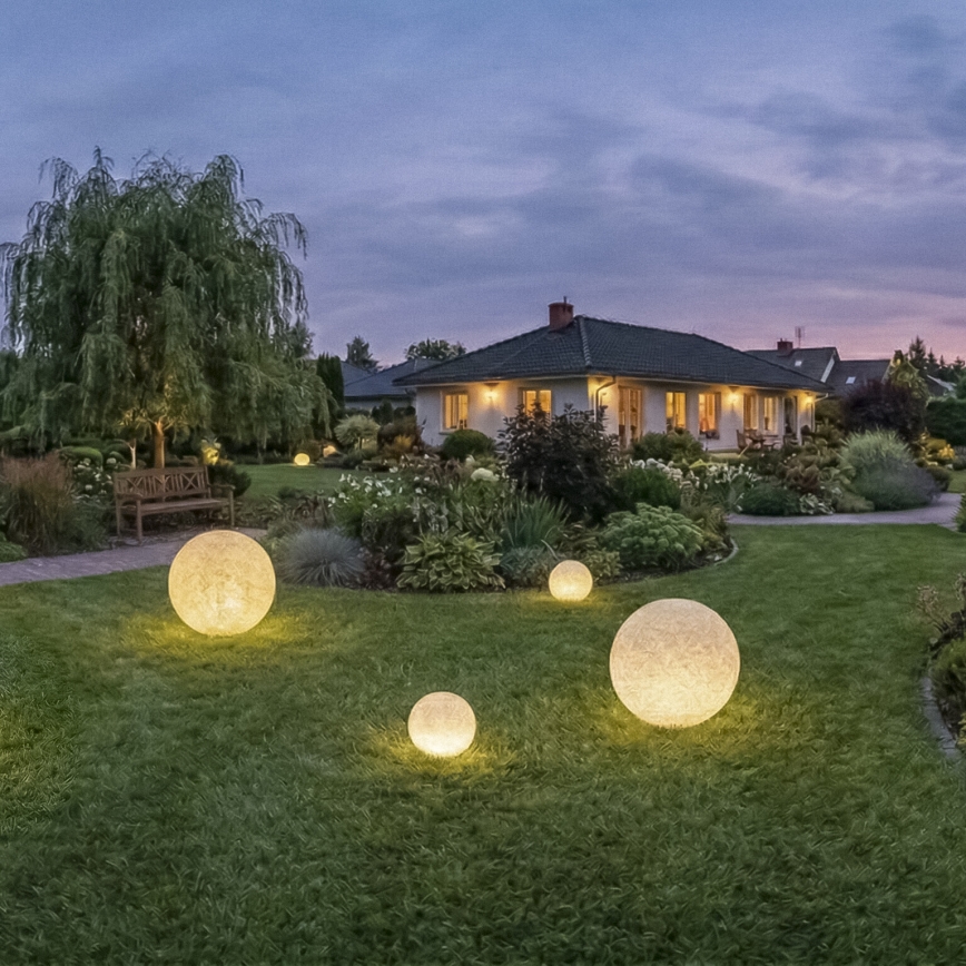 Venkovní lampa STONO 1xE27/20W/230V pr. 30 cm IP65 béžová