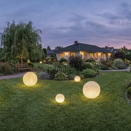 Venkovní lampa STONO 1xE27/20W/230V pr. 40 cm IP65 béžová