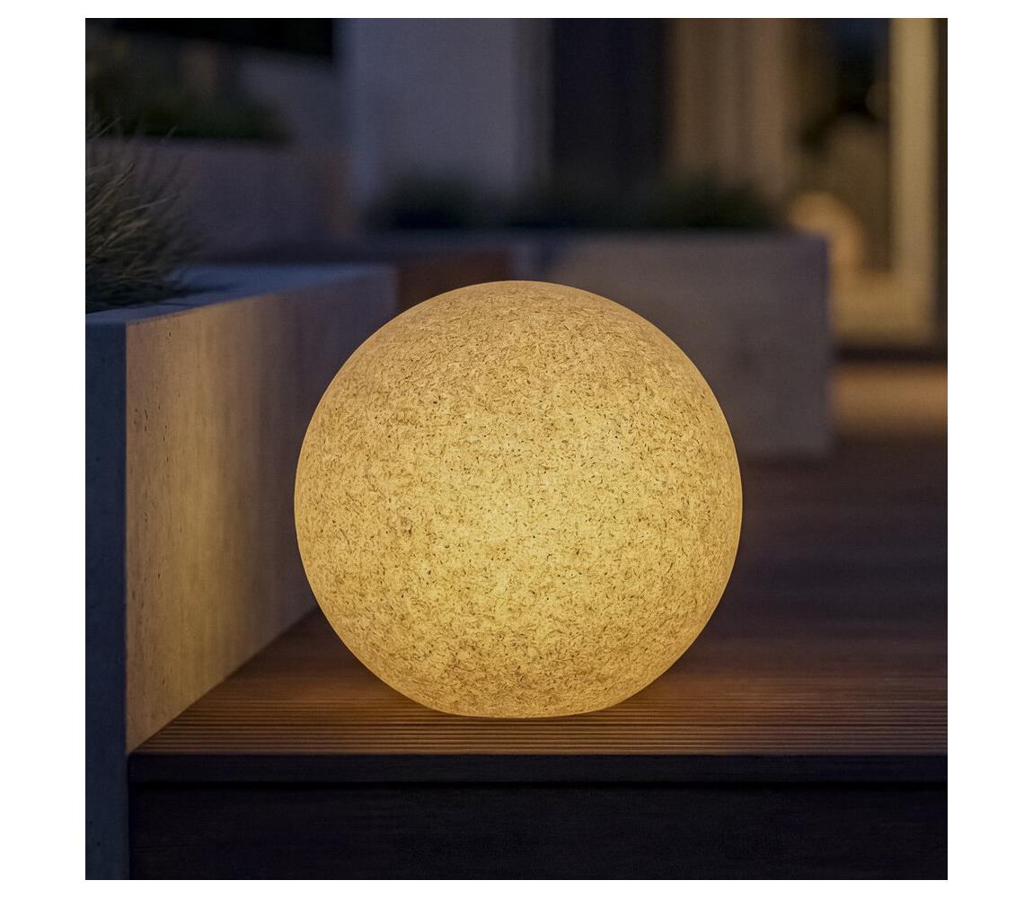 45937 - Venkovní lampa STONO 1xE27/20W/230V pr. 50 cm IP65 béžová 45937 – Alasans