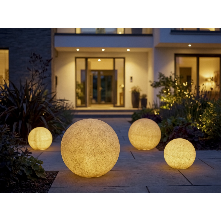 Venkovní lampa STONO 1xE27/20W/230V pr. 50 cm IP65 béžová
