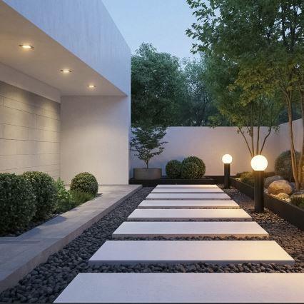 Venkovní lampa se senzorem pohybu a soumraku STONO 1xE27/15W/230V 50 cm IP65 antracit