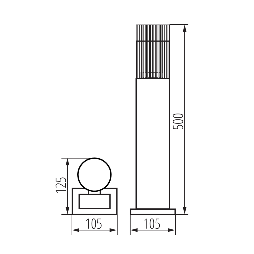Venkovní lampa RADILO 1xGU10/11W/230V 50 cm IP44 černá