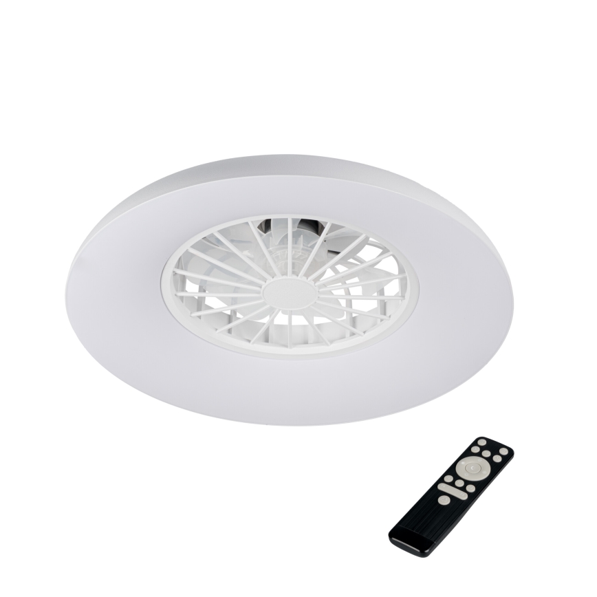 LED RGBW Stmívatelné stropní svítidlo s ventilátorem PLAVE PAN LED/24W/230V 3000-6500K pr. 48,5 cm bílá + dálkové ovládání