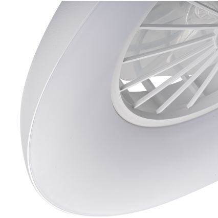 LED RGBW Stmívatelné stropní svítidlo s ventilátorem PLAVE PAN LED/24W/230V 3000-6500K pr. 48,5 cm bílá + dálkové ovládání