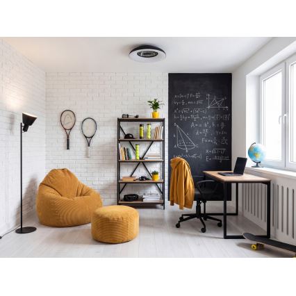 LED RGBW Stmívatelné stropní svítidlo s ventilátorem PLAVE PAN LED/48W/230V 3000-6500K pr. 60 cm černá + dálkové ovládání