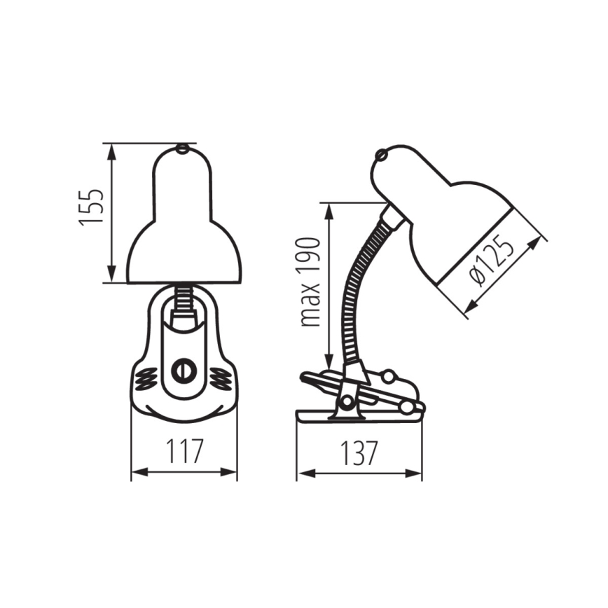 Stolní lampa s klipem SUZI 1xE27/40W/230V modrá