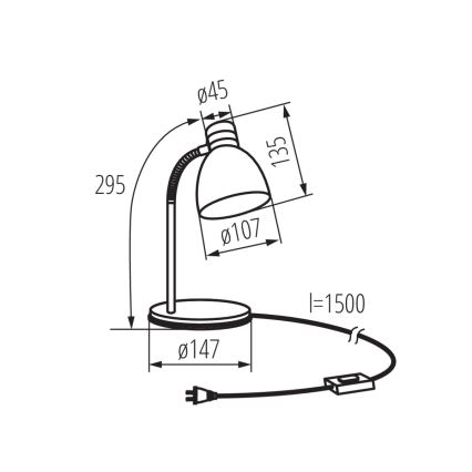 Stolní lampa ZARA 1xE14/40W/230V červená