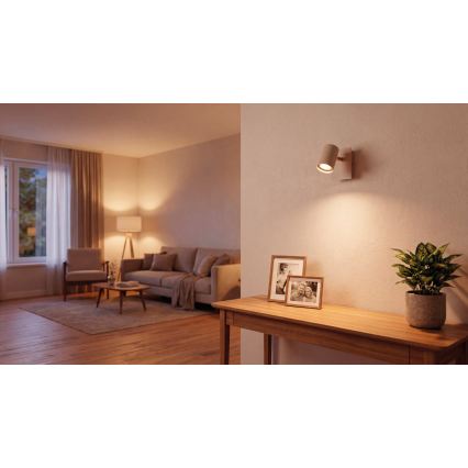 Nástěnné bodové svítidlo EVALO 1xGU10/10W/230V béžová/zlatá