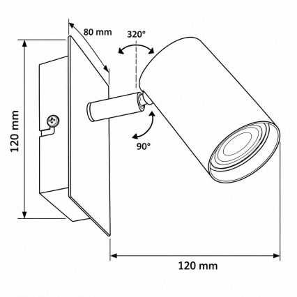Nástěnné bodové svítidlo EVALO 1xGU10/10W/230V béžová/zlatá