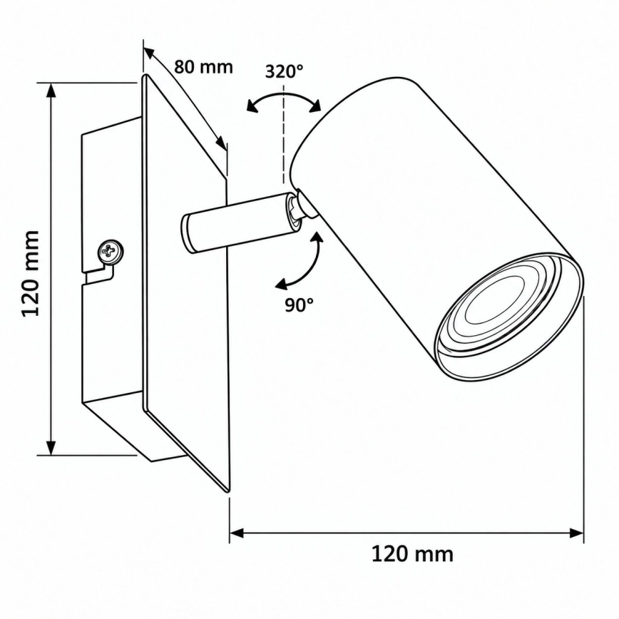 Nástěnné bodové svítidlo EVALO 1xGU10/10W/230V béžová/zlatá