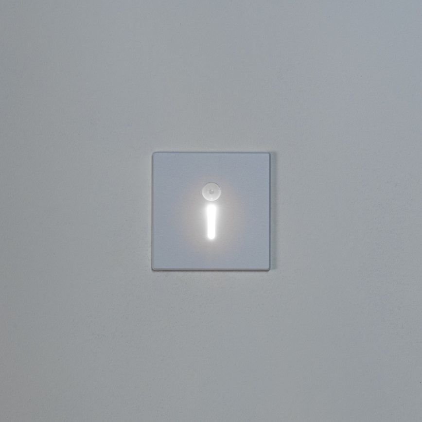 LED Schodišťové svítidlo se senzorem pohybu a soumraku MAGNIK LED/1,7W/230V 2700/3300/3900/4600/5700K bílá hranatý
