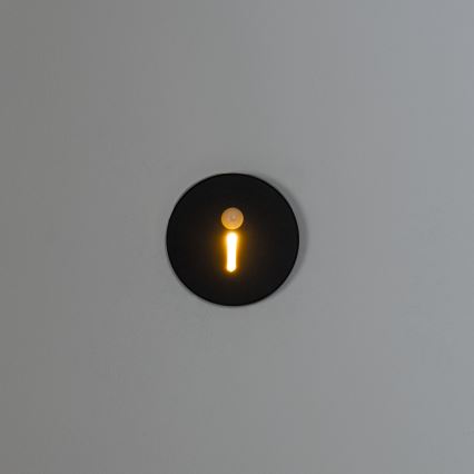 LED Schodišťové svítidlo se senzorem pohybu a soumraku MAGNIK LED/1,7W/230V 2700/3300/3900/4600/5700K černá kulatý