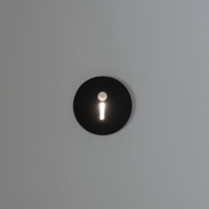 LED Schodišťové svítidlo se senzorem pohybu a soumraku MAGNIK LED/1,7W/230V 2700/3300/3900/4600/5700K černá kulatý