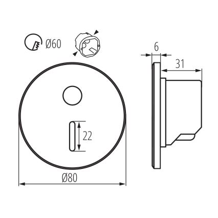 LED Schodišťové svítidlo se senzorem pohybu a soumraku MAGNIK LED/1,7W/230V 2700/3300/3900/4600/5700K černá kulatý