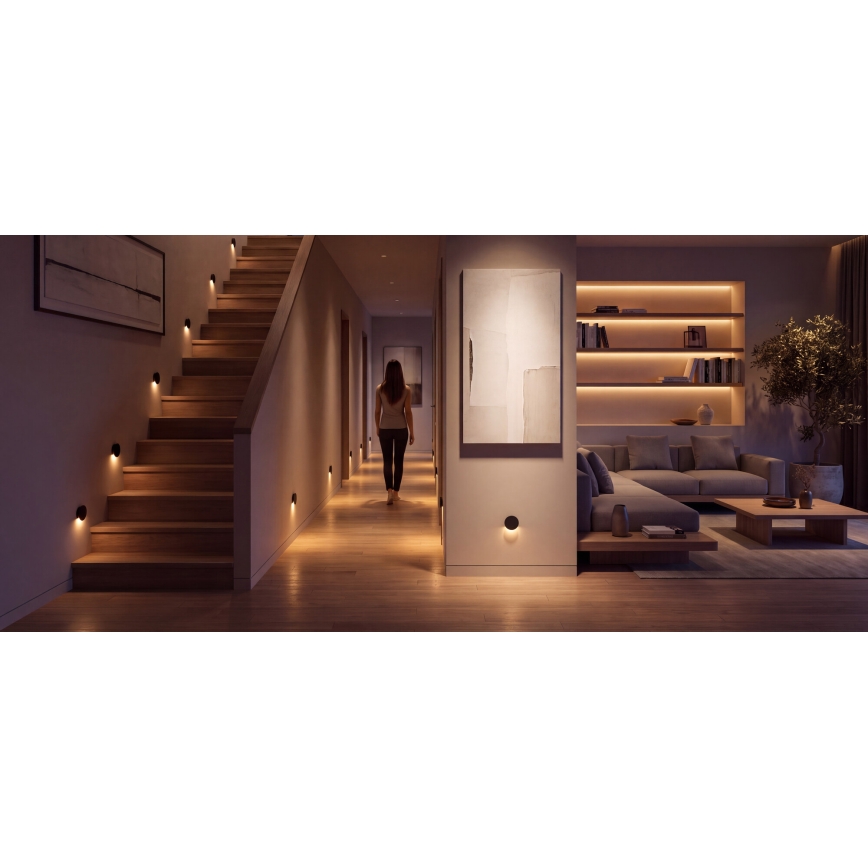 LED Schodišťové svítidlo MAGNIK LED/1,7W/230V 2700/3300/3900/4600/5700K černá kulatý