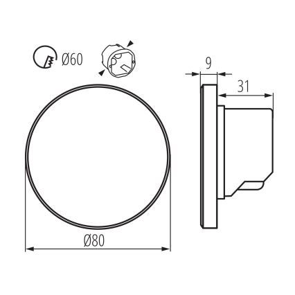 LED Schodišťové svítidlo MAGNIK LED/1,7W/230V 2700/3300/3900/4600/5700K černá kulatý
