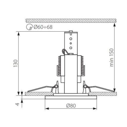 Kanlux 911 - Podhledové svítidlo DELE 1xGU10/50W/230V