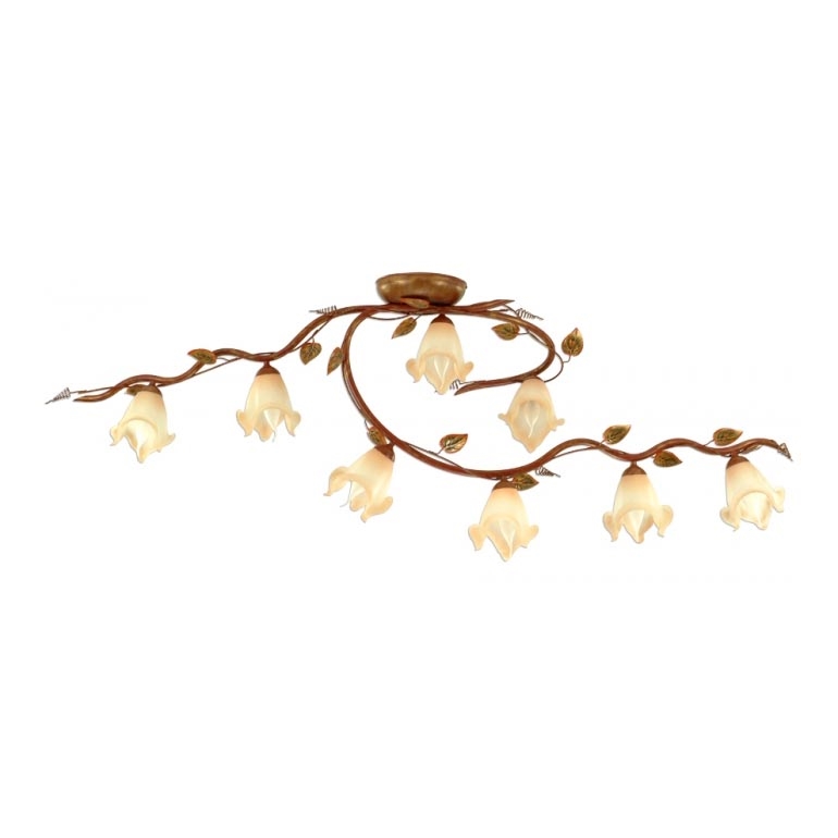 Kemar BL/G/8 - Stropní svítidlo BARBADO 8xE14/60W/230V červená