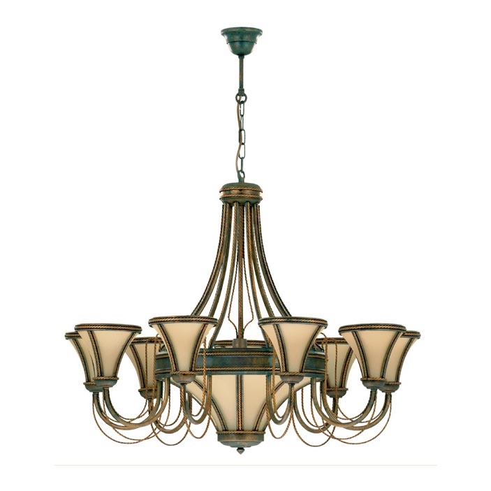 Kemar T/9 - Lustr TANAJA 9xE14/60W+1xE27/100W zelená