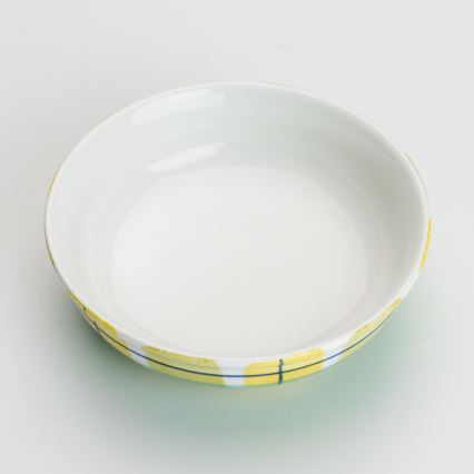 Keramická kompotová miska 13 cm zelená žlutá