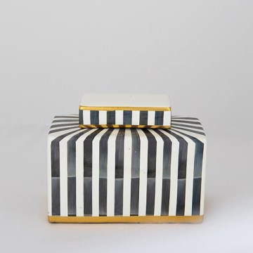 Keramická váza 20,5x16x9 cm modrá/bílá/černá