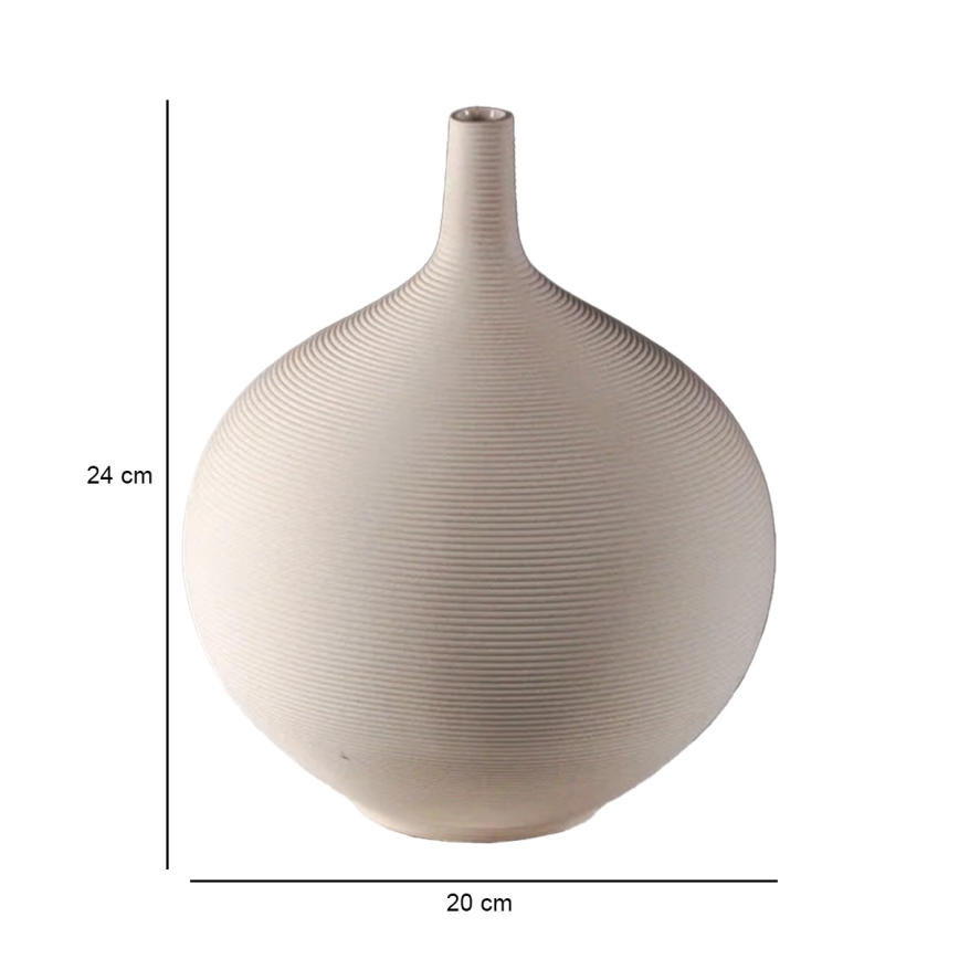 Keramická váza 24 cm béžová