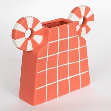 Keramická váza 30,6x22,5 cm oranžová