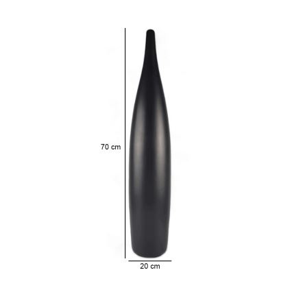 Keramická váza 70 cm matná černá