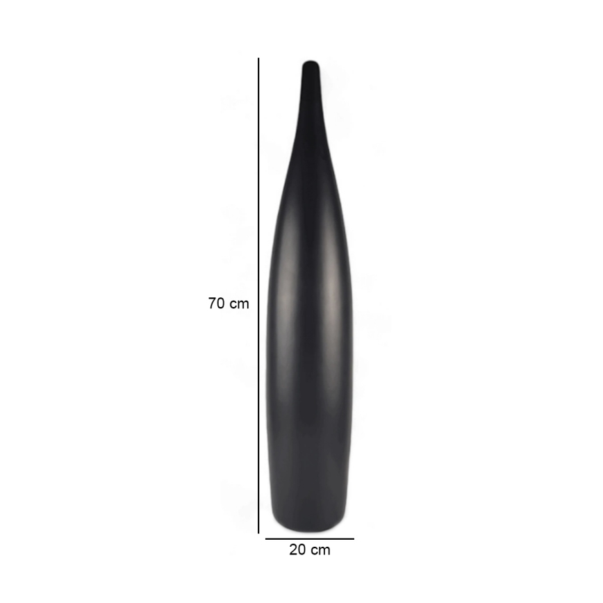 Keramická váza 70 cm matná černá