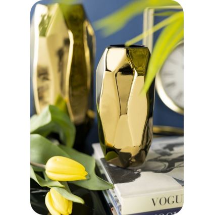 Keramická váza ALICE 25x11 cm zlatá